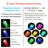 New 3/7 Colors Digital Temperature Display LED Shower Head High Pressure Shower Turbo Bathroom Hand Hose Set Showerhead Nozzle