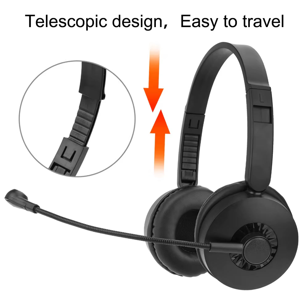 Wireless Headphone Hifi Sound Quality Head-Mounted Noise Reduction Bluetooth Headset with Microphone for Business