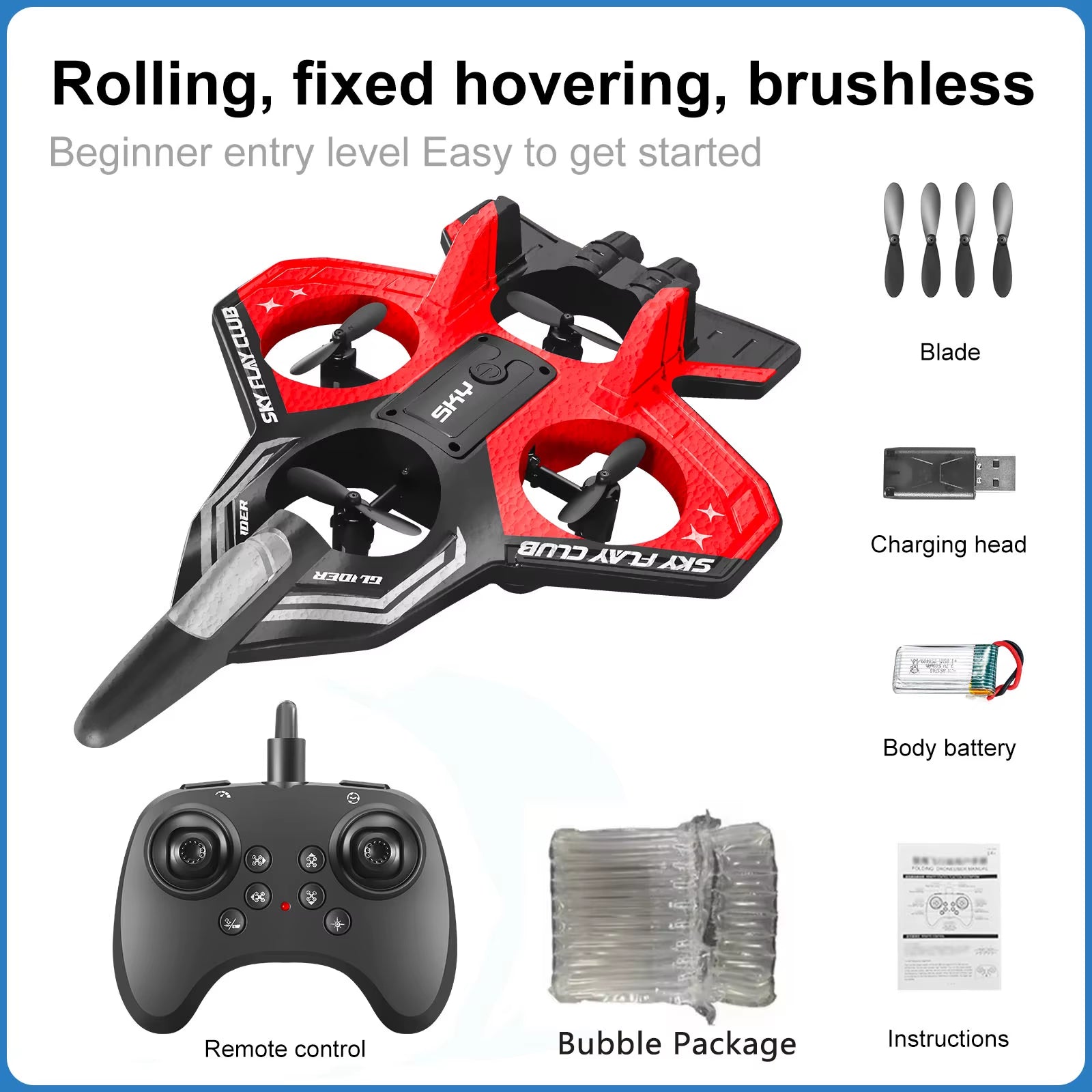 New YP3 Glider Flying Helicopter RC Hobby Jet Plane 2.4G Stunt Remote Control Foam Fighter Airplane Toy Drone with Light
