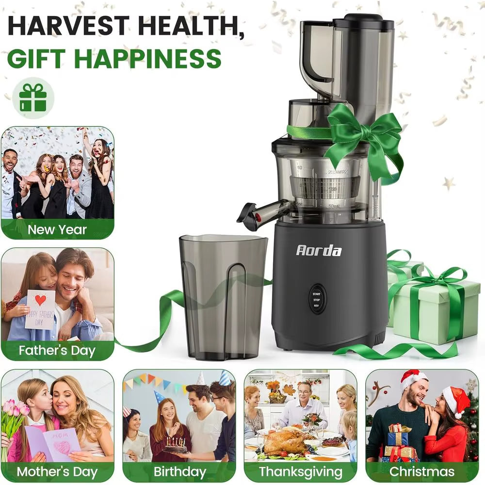 Slow Masticating Cold Press Juicer: 200W Juicer for Vegetables and Fruit