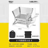 Outdoor Camping Foldable Glass Firewood Stove Winter Portable Folding Stainless Steel Burning Heating Bonfire Stove