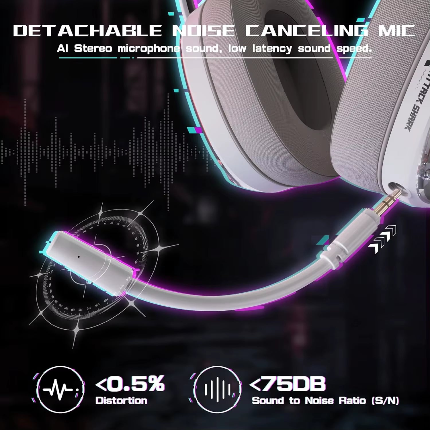 X ATTACK SHARK L60 Lightweight Wireless Gaming Headset Over-Ear,Wired/Bt/2.4Gtri-Mode,40Mm Drivers