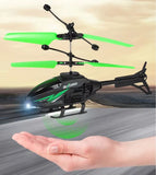 RC Helicopter 2CH Induction Remote Control Floating Airplane Gesture Control Aircraft Suspension Quadcopter with LED Kid Gift