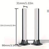 1 Pair RGB Rhythm Light 180° Smart Light Bars,Gaming LED Lights,16 Million DIY Color Adjustments,Remote Control,Usb Pickup Light Speakers