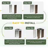 5X3Ft Outdoor Steel Storage Shed, Lockable Doors, Compact Metal Tool Shed for Garden, Backyard, Patio, Utility, and Bike Storage