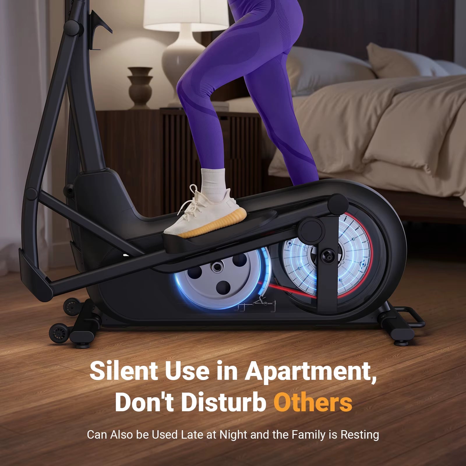 Elliptical Exercise Machine with 18.5IN Stride Hyper-Quiet Magnetic Drive System Elliptical Trainer 8 Resistance Levels