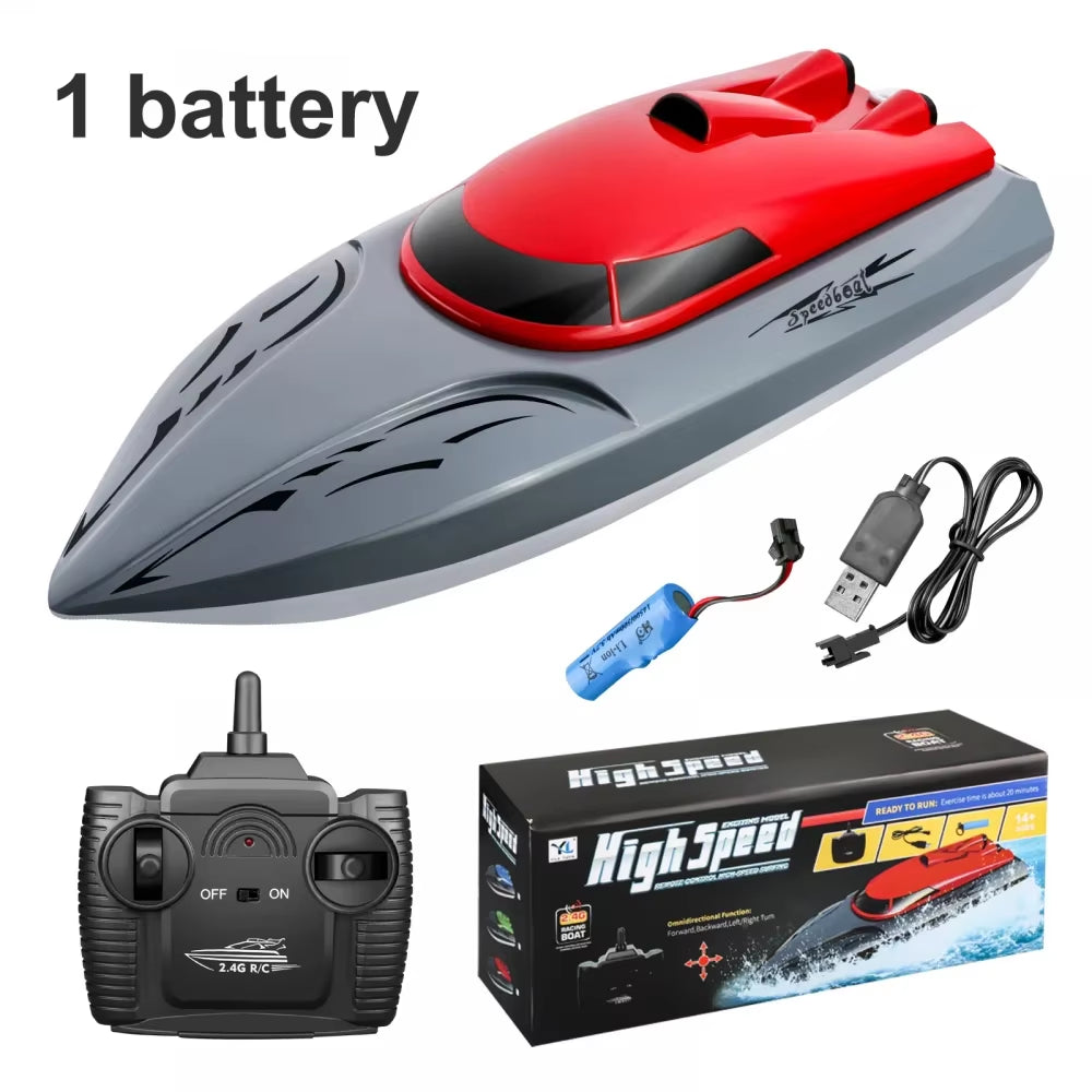 20KM/H Rc Speedboat Remote Control Boat Radio Control Boats 2.4G Double Motor High-Speed Race Boat Water Competitive Toys Kids
