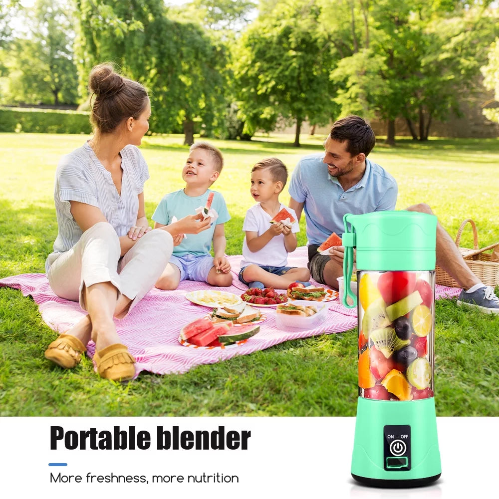 Mini Blender Personal Portable Blender Cup for Smoothies Shakes, Portable Juicer USB Rechargeable for Travel, (Vibrant Green), 380ML