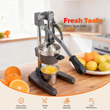 Manual Cast Iron Juicer, Commercial Lemon Squeezer for Lemons, Oranges, Grapefruits. Easy Clean Gray.