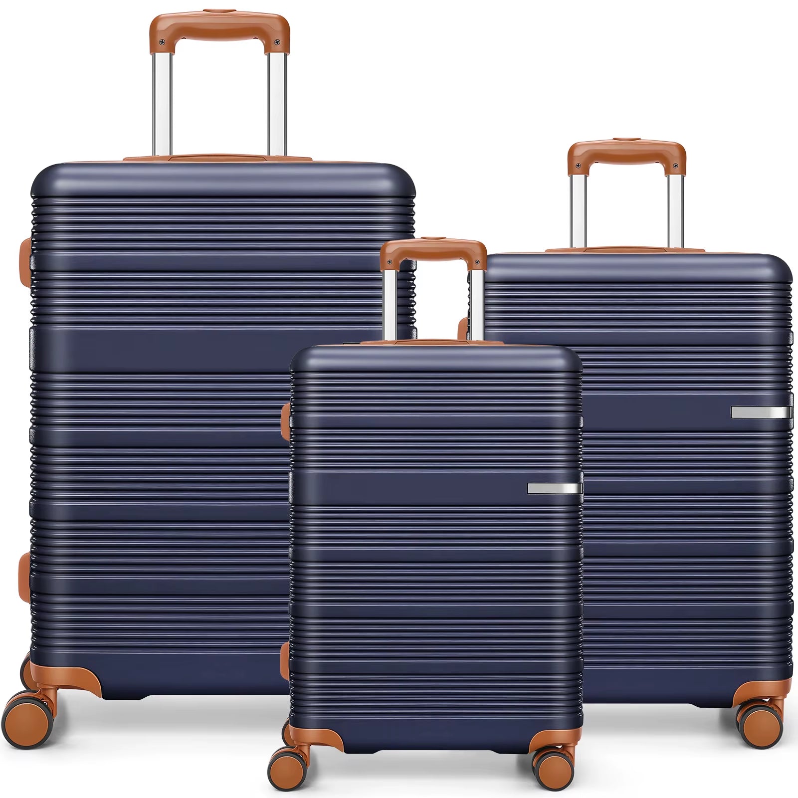 3Pcs Luggage Lightweight Hardshell Luggage Set with TSA Lock 20"+24"+28" ABS+PC Spinner Suitcases Travel Case Silent 360° Wheels