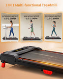 Under Desk Treadmill, Incline Walking Pad Treadmill 330Lbs Capacity, 2.5HP Portable Treadmills for Home