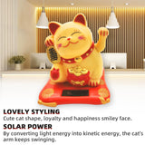 1Pc Mini Fortune Cat Figurine, Waving Hand Feng Shui Cat Decoration Home, Car Ornament, Holiday Gift, Home Decoration
