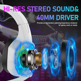 Wired Gaming Headset RGB Backlight Retractable Noise Isolating Microphone Stereo Sound Deep Bass Memory Foam Earmuff Headphone