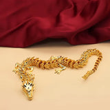 Majestic 3D Alloy Golden Dragon Statue with Movable Limbs - Home Desktop Decoration, Symbol of Power and Good Luck