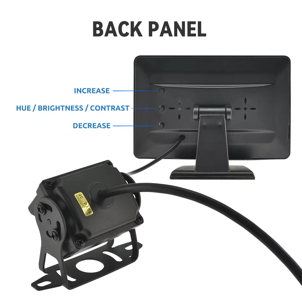 Car Rear View Camera with Monitor for Truck Parking 4.3" Screen HD Reversing Camera 12-24V Night Vision Easy Installation