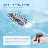Electric RC Boat 2.4G Remote Control Stunt Speedboat Children Toy Lights High Speed RC Racing Boats Yacht Competitive Game Ship