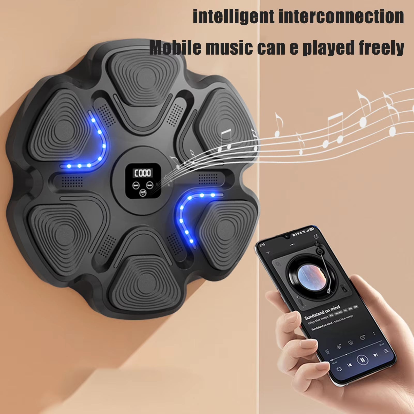 Smart Music Boxing Machine Reaction Wall Target Punch Trainer for Kids Adults Home Training with Rhythm Lights and Gloves