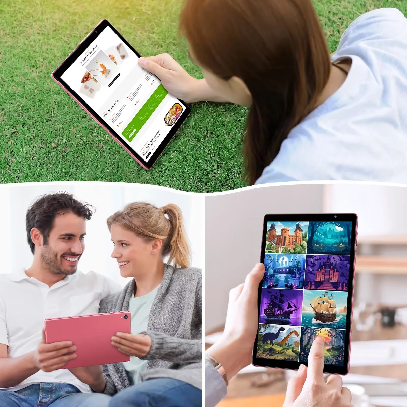 Android 14 Tablet - 10-Inch Display, Quad-Core Processor, 5G Wi-Fi, 4GB RAM, 32GB Storage, 1280x800 Resolution, 6000mAh Battery