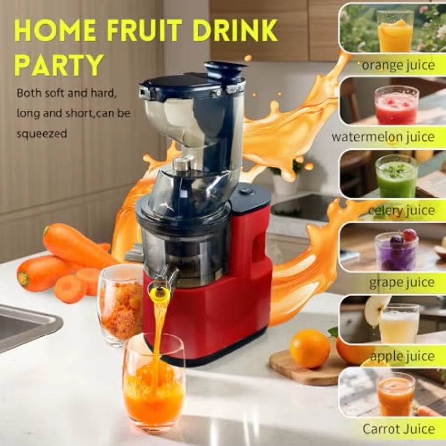 Cold Press Juicer Machine with Slow Masticating Technology High Yield Pulp Separation Multi-Functional for Home and Commercial