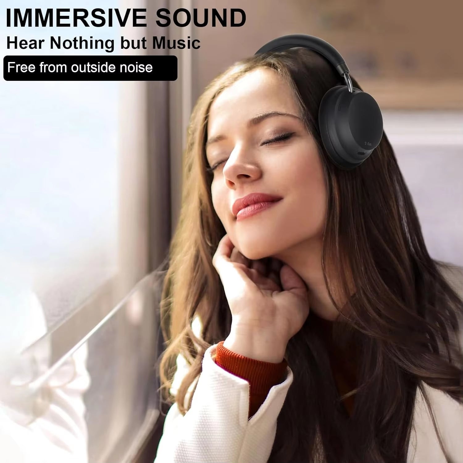 APP  NC45 Bluetooth Active Noise Cancelling Headphones, Comfortable Wireless over Ear Headphones with Mic, Hi-Res Audio,