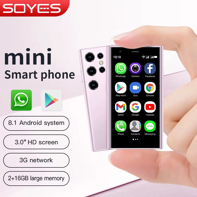 S23 Pro Mini Smartphone with 3.0-Inch Display, 16GB Storage, Dual HD Cameras, Dual SIM, and Quad-Core Processor