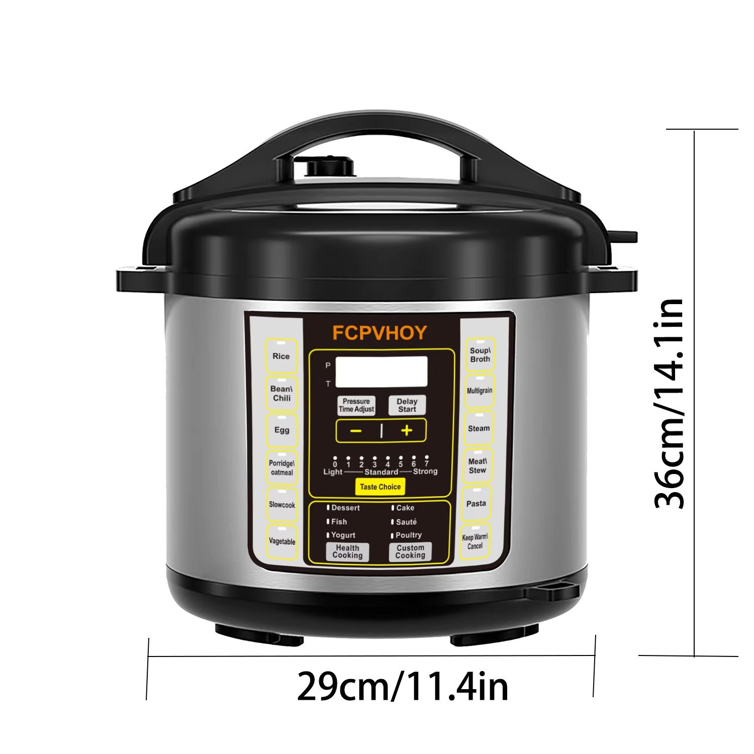 Electric Pressure Cooker 6 Qt 9-In-1 Instant Multi Cooker with Safer Venting Design Stainless Steel 304 Liner for Rice S