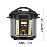 Electric Pressure Cooker 6 Qt 9-In-1 Instant Multi Cooker with Safer Venting Design Stainless Steel 304 Liner for Rice S