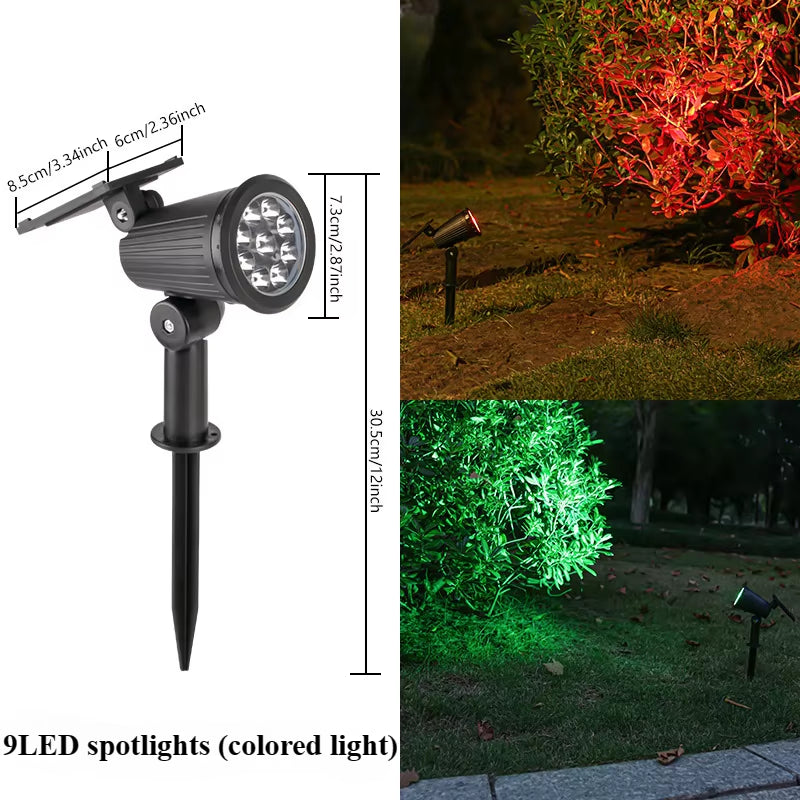 9 LED Solar Spot Light Outdoor Waterproof Spotlights Solar Garden Lights Landscape Lighting Decoration Pathway Lawn Lamp