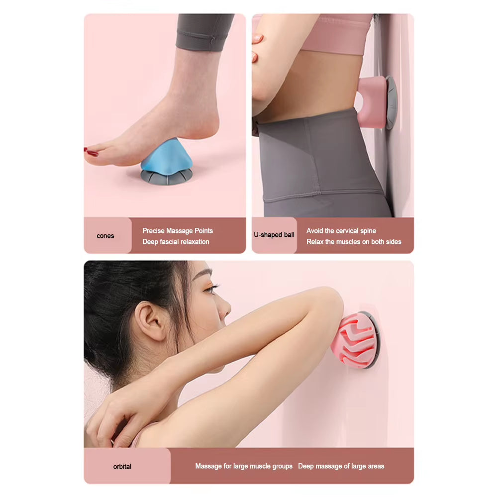Silicon Massage Ball with Suction Cup Trigger Point Ball Myofascial Release Ball for Yoga Physical Therapy Acupoint Massage