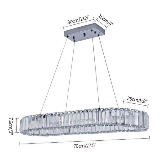 Indoor K9 Crystal Oval Ring Lamp Luxury Interior Decoration Led Chandelier Dining Room Lustre Hanging Lighting for Living Room