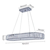 Indoor K9 Crystal Oval Ring Lamp Luxury Interior Decoration Led Chandelier Dining Room Lustre Hanging Lighting for Living Room