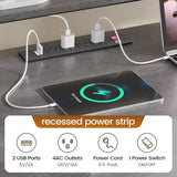 L-Shaped Gaming Desk with LED Lighting, Power Outlet, and Storage Solutions, 66" Corner Home Office Desk for Two Users, Grey