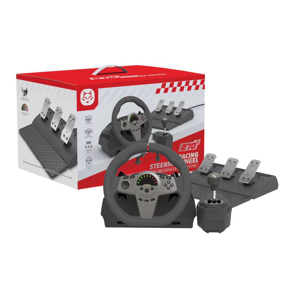 270 Degree Racing Wheel for PC PS4 Xbox One Switch with Hall Effect Linear Pedals Game Steering Wheel Simulator Controller