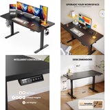 Ergear Adjustable Height Electric Desk, 55" x 28" Ergonomic Sit-Stand Home Office Computer Desk with 4 Memory Presets