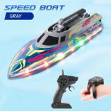 Electric RC Boat 2.4G Remote Control Stunt Speedboat Children Toy Lights High Speed RC Racing Boats Yacht Competitive Game Ship