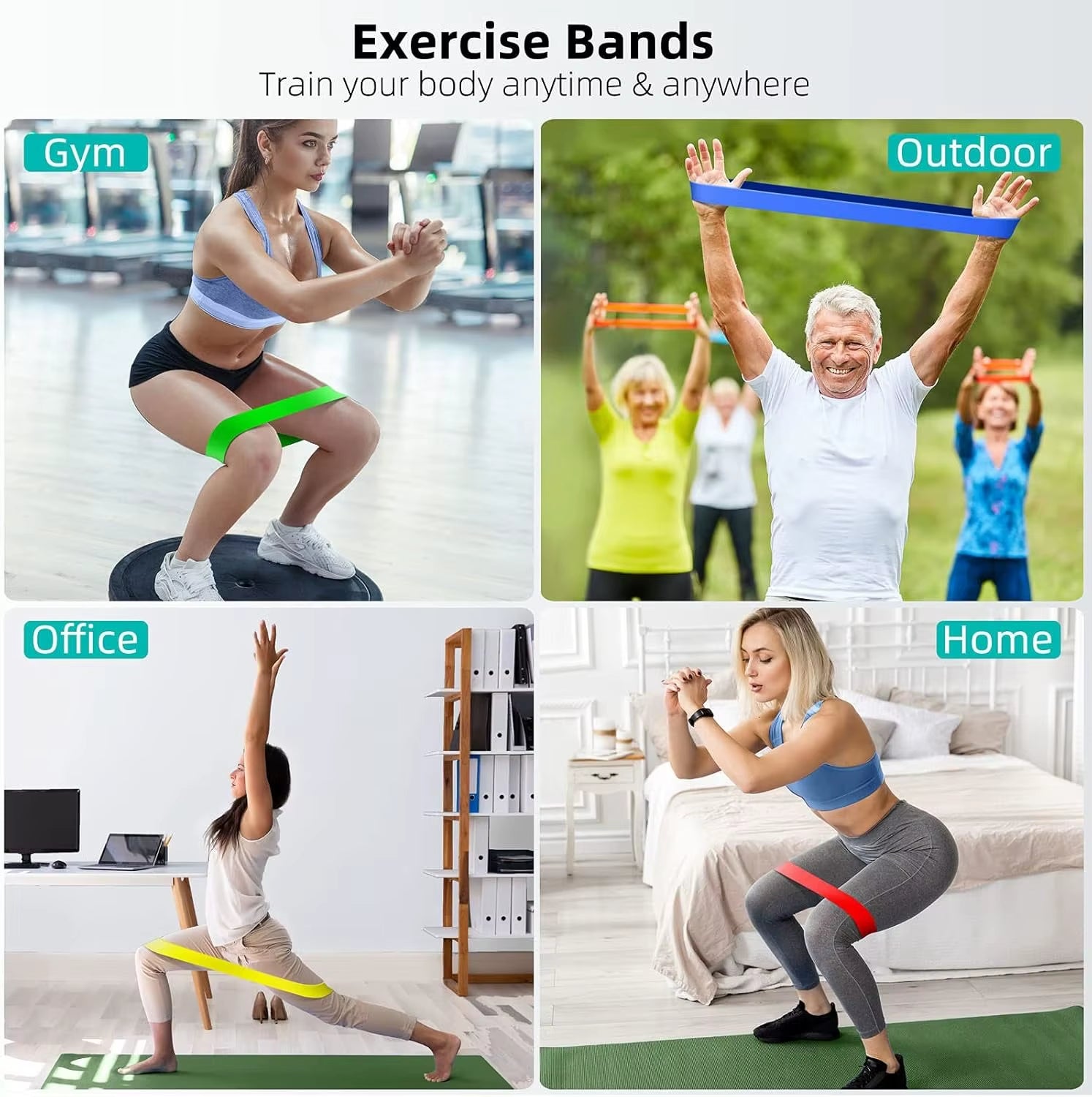 TPE Resistance Bands Fitness Set Rubber Loop Bands Strength Training Workout Expander Yoga Gym Equipment Elastic Rubber Loop