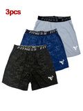 Men'S Bull Print Sports Shorts 3-Piece Set