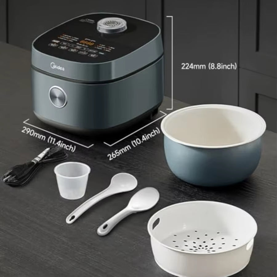 8 Cups Uncooked Rice Cooker with Nonstick Ceramic Inner Pot Featuring Celadon Coating 15 Smart Cooking Programs for Versatile M