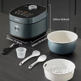 8 Cups Uncooked Rice Cooker with Nonstick Ceramic Inner Pot Featuring Celadon Coating 15 Smart Cooking Programs for Versatile M
