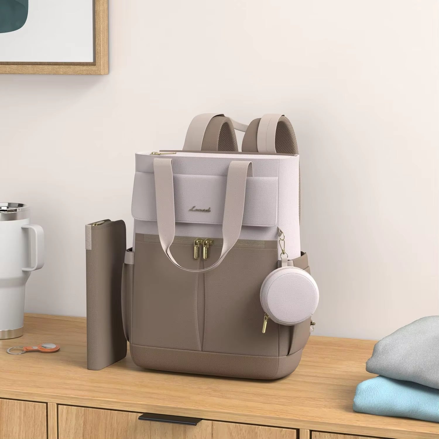 Multifunctional Diaper Backpack with Insulated Pockets, Changing Pad, and Anti-Theft Design for Women and Men