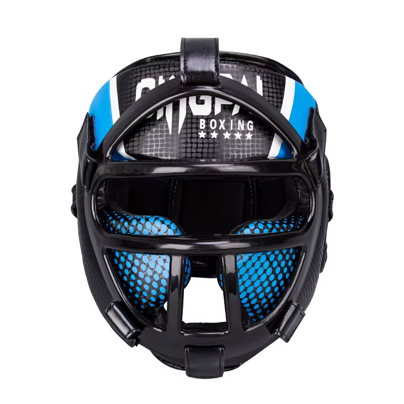 Muay Thai Martial Taekwondo W/Mask Kids/Adults Headgear Muay Sparring Equipment Protector New Training Head Arts Boxing Helmet