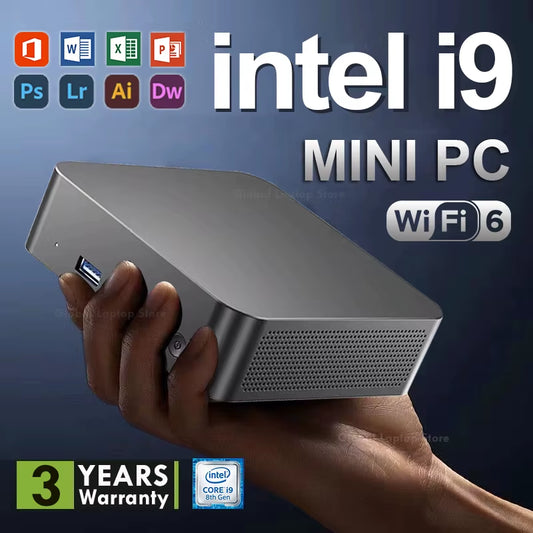 Mini PC Windows 11  Core I9 8950HK 16GB DDR4 512GB 1TB SSD PC Gamer Computer Dual WIFI 6 BT5.2 4K HD Mini Gaming Pc Desktop