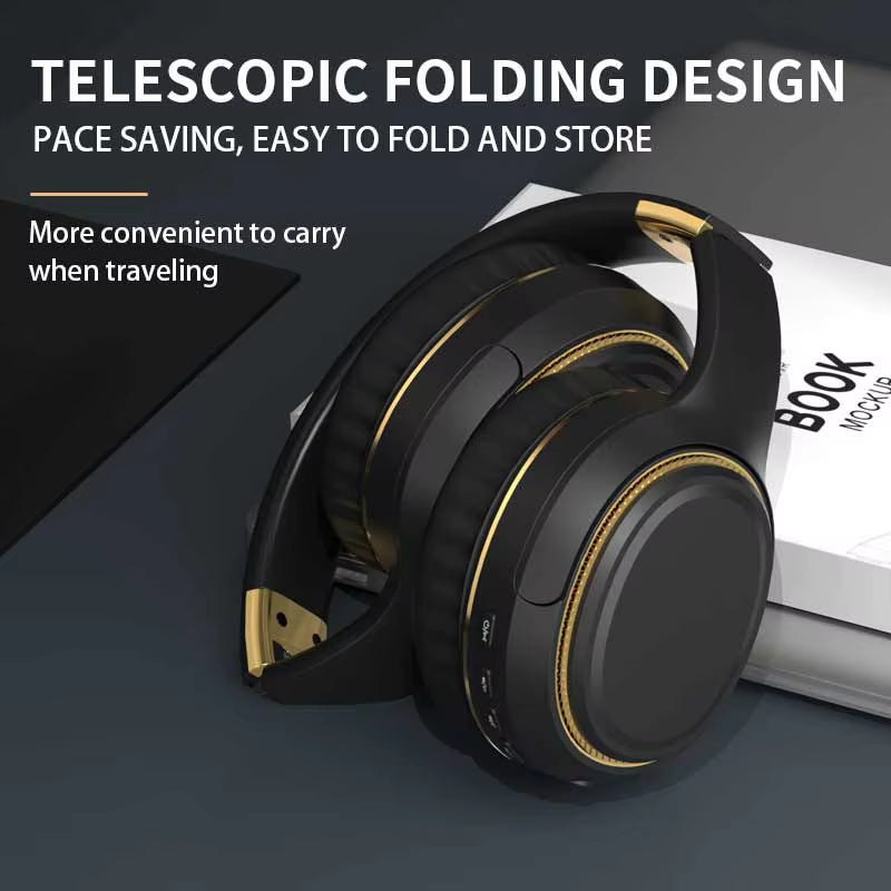 TWS Bluetooth Headphone Wireless Music Headset over the Ear High Fidelity Bass Stereo Sports Bluetooth Earphones with AUX Cable