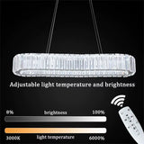 Indoor K9 Crystal Oval Ring Lamp Luxury Interior Decoration Led Chandelier Dining Room Lustre Hanging Lighting for Living Room