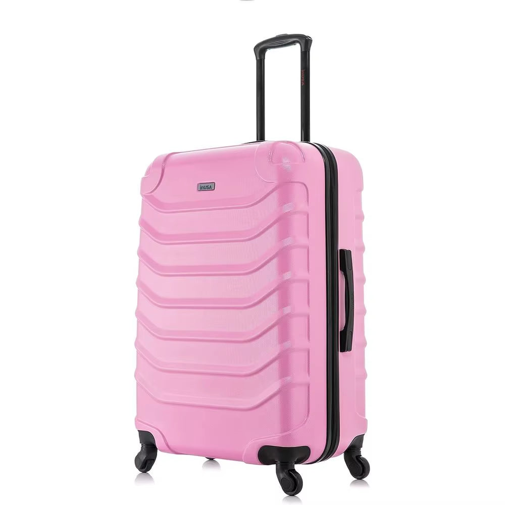 Lightweight Hardshell Spinner Luggage with Handle and Trolley, 28-Inch Pink Travel Suitcase