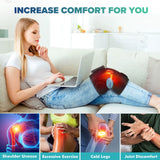 Rechargeable Electric Knee Massager 3-In1 Heated Vibration Pad for Joint Pain Relief Elbow Shoulder Arthritis Support Belt