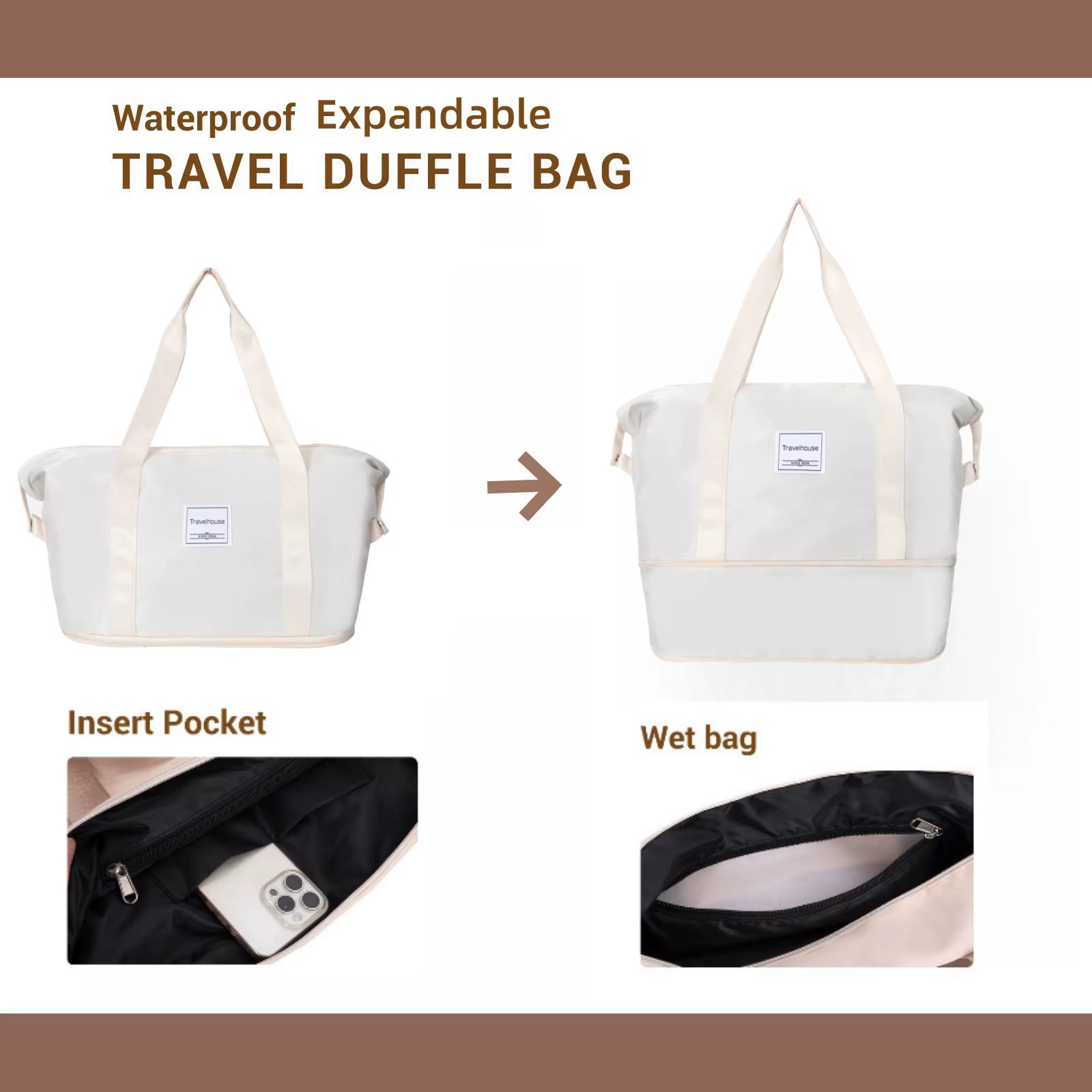 Luggage Sets 5 Piece,Suitcases with Double Spinner Wheels and TSA Lock,Hardcase 3 Set Luggage with Travel Duffle Bag