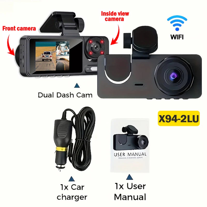 NEW 1080P HD WIFI 2/3Camera Dash Cam for Car Camera Video Recorder Car DVR Front Rear View Camera Night Vision Car Accessories