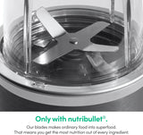 Personal Blender, Shakes, Smoothies, Food Prep, and Frozen Blending, 24 Ounces, 600 Watt, Gray, NBR-0601WM