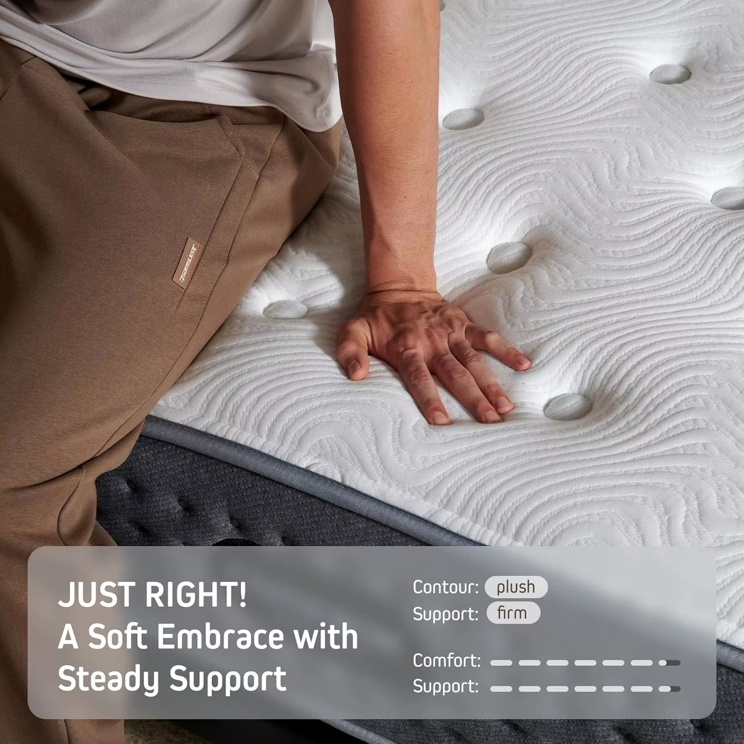 Twin Size Hybrid Mattress with Memory Foam & Pocket Coils - Medium-Firm, 12 Inch Twin, 365-Night Trial